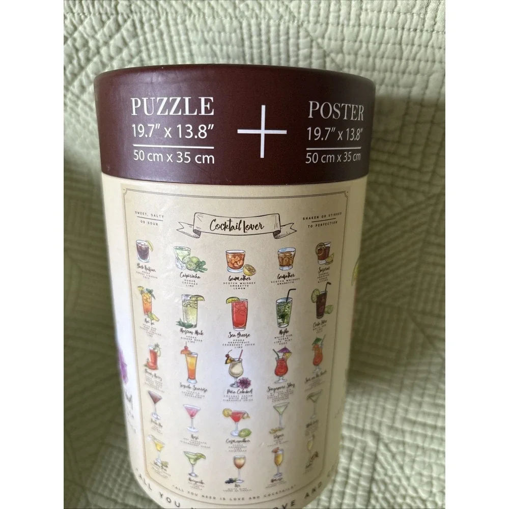 Cocktail Lovers Puzzle & Poster-500pc 19.7